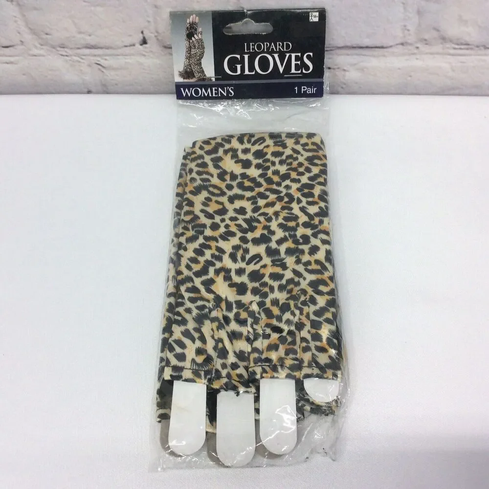 Costumes USA Leopard Print Fingerless Gloves Women Theatrical Cosplay Halloween